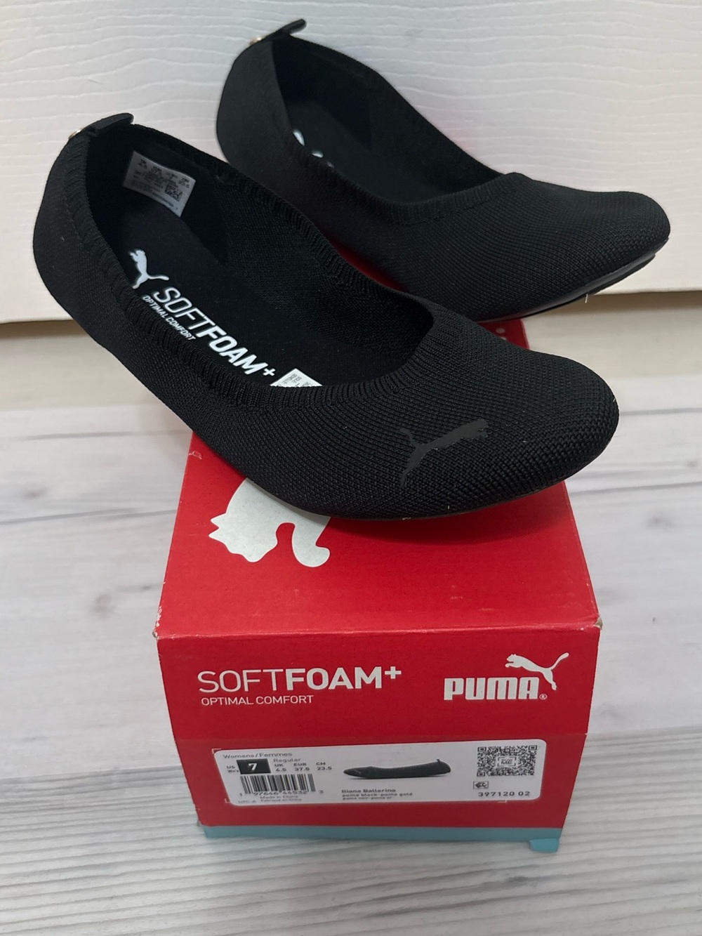 PUMA Women's Illiana Ballet Shoes Black Flats NIB 7